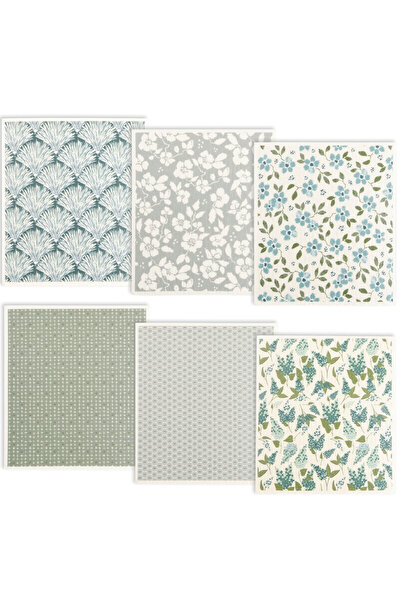 Choice 6 قطع من مناشف أطباق المطبخ المزخرفة بالزهور، 5/6/12 قطعة من مناشف الأ...