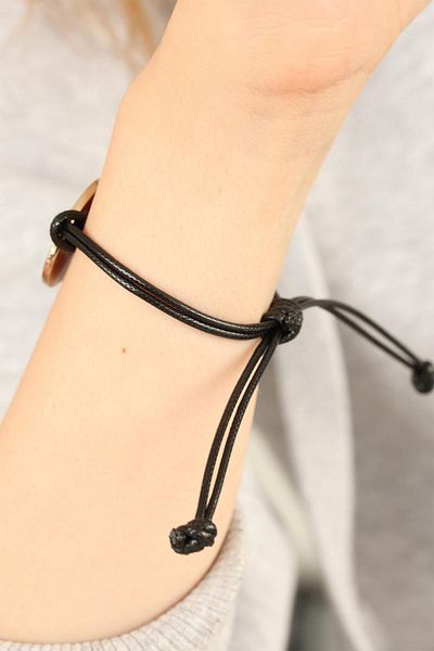 NEZADE STORE Okay (Good) Black Leather String Unisex Mood Bracelet - Lisinya