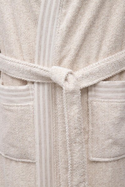 Ecocotton Ανδρικό μπουρνούζι Raisa 100% οργανικό βαμβάκι ζακάρ μπεζ