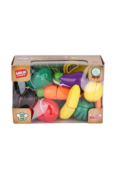 Basic Fun مجموعة فواكه خضروات قابلة للقص مكونة من 22 قطعة لعبة تعليمية للأطفال