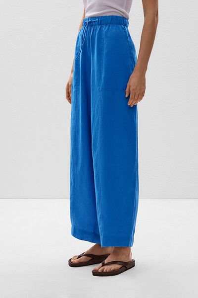 Oysho 100% Linen Barrel Trousers