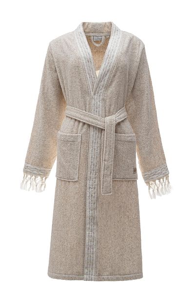 Ecocotton Γυναικείο μπουρνούζι Ramina - 100% οργανικό βαμβάκι ζακάρ μπεζ
