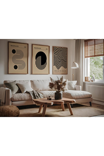 ARTCASTLE Σετ 3 ζωγραφικών έργων με ξύλινο πλαίσιο Bauhaus