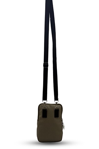 Bersia Γυναικεία δερμάτινη τσάντα τηλεφώνου Mink 2 θέσεων