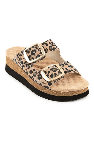 Muya Pantai Ανατομική Σόλα Heel Spur Γυναικείες Παντόφλες Leopard
