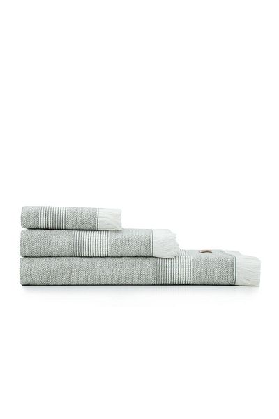 Ecocotton Σετ πετσετών Hasna 3 τεμαχίων 100% οργανικό βαμβάκι λινό μελανζέ χακί
