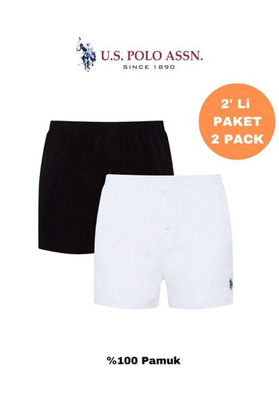 U.S. Polo Assn. Male, Licensed Uspa, 100% Cotton, Button Detailed 2 Pcs Boxer (Boxed)