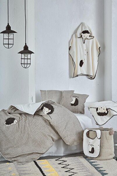 Ecocotton Beige Migala Baby Bedding Set - 100% Organic Cotton, Muslin Embroid...