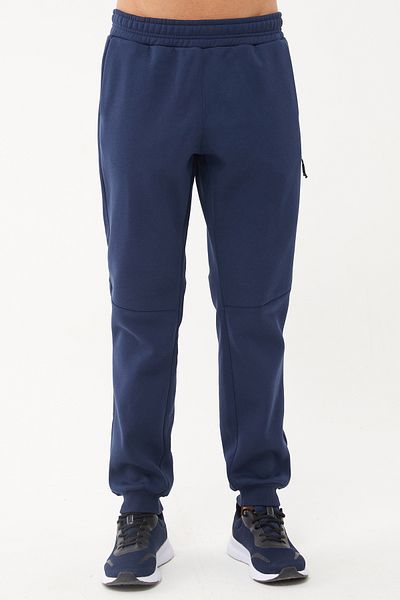 bilcee Pantaloni de sport pentru bărbați, albastru bleumarin, cu nervuri lungi, cu 3 fire, 1662