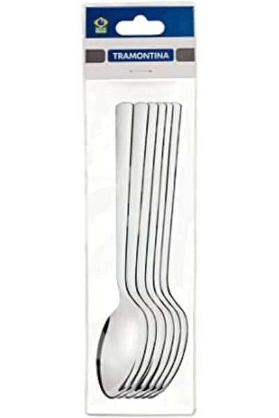 TRAMONTINA Since 1911, Made In Brazil - Oslo 6 Pieces Stainless Steel Table Spoon Set With High Gloss Finish