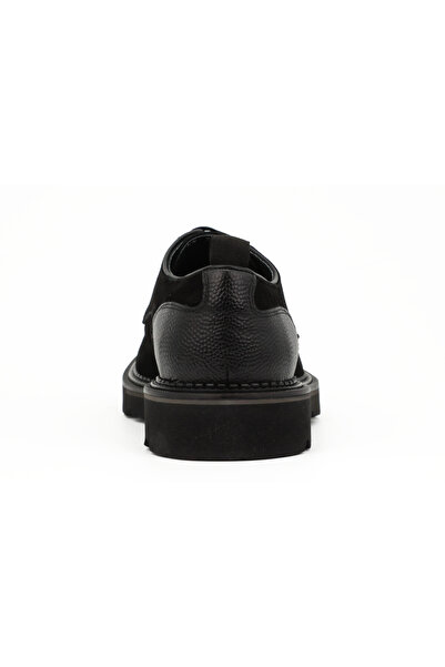 Tuna Genuine Suede Leather Black Classic Men's Shoes Eva Sole - 3690