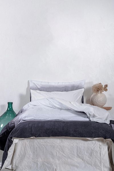 Ecocotton Set cuvertură de pilota Alin 100% bumbac fără călcat imprimat negru 160x220 cm
