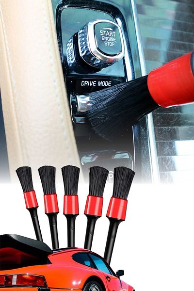 omilife 5 Piece Detail Car Interior Auto Cleaning Brush Set