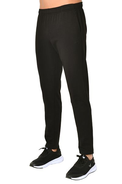 bilcee Ανδρικό μαύρο βαμβακερό παντελόνι Jogger με ίσιο πόδι με τσέπες 0004