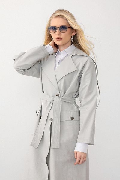 Olcay Oversize Ελαφριά καμπαρντίνα - Επωμίδα Λεπτομέρεια, STONE 6710