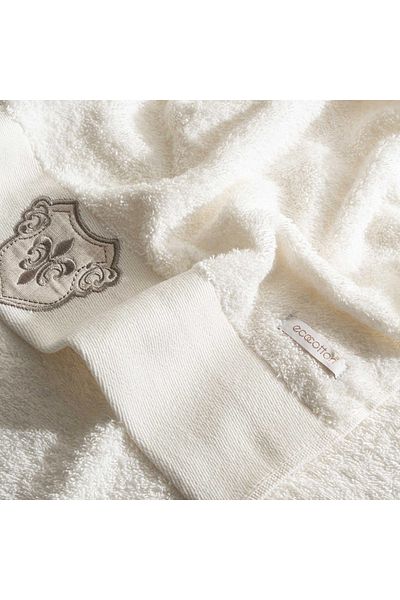 Ecocotton Πετσέτα προσώπου χεριών Ayliz 100% οργανικό βαμβάκι κεντημένη κρέμα 50x90 cm
