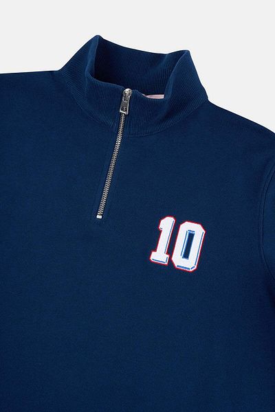 Socrates Dergi Γαλλία 10 SuperSoft Quarter-Zip Φούτερ - Ναυτικό Μπλε