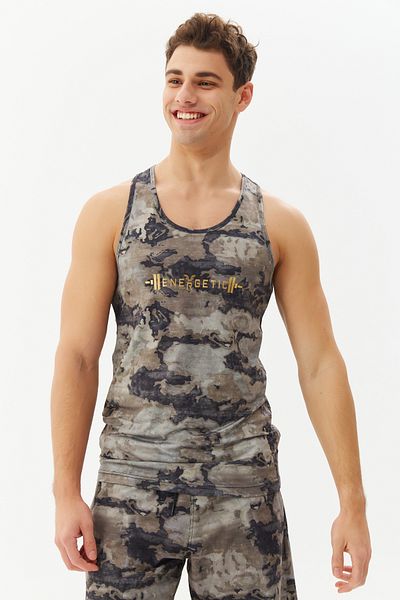 bilcee Men's Beige Camouflage Patterned Sports Undershirt 0155