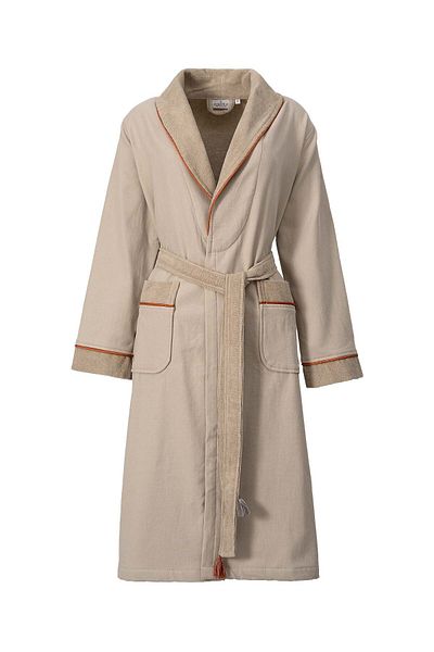 Ecocotton Γυναικείο μπουρνούζι Pamira 100% οργανικό βαμβάκι εμπριμέ μπεζ
