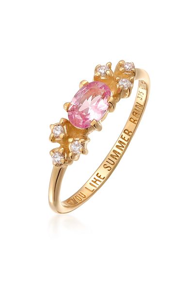 HAZE & GLORY Ring Haze And Glory Ring Damen Blume Diamant Brillantschliff Weiß/Wesselton (H) Synthetischer Saphir 3