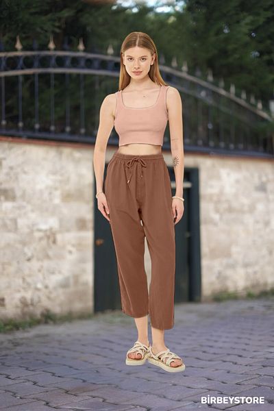 BİRBEYSTORE Unisex Large Size Raw Cloth - Capri Unikal Style 100% Cotton Relaxed