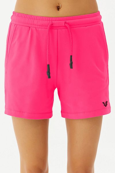bilcee Pantaloni scurti de zi cu zi și sport pentru femei, 100% bumbac, cu imprimeu fucsia 0102