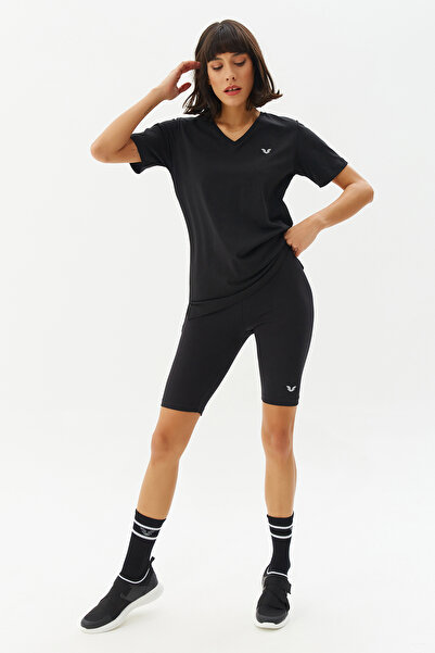 bilcee Women's Black High Waist Organic Cotton Stretchy and Firming Biker Shorts Short Sports Leggings 0115