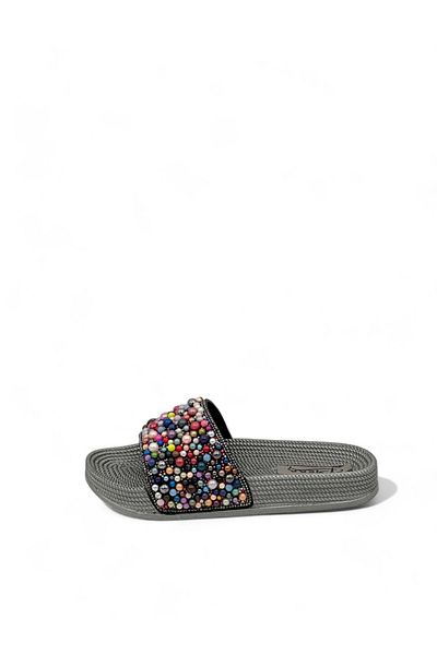 Pienn Colorful Beaded Slippers and Smoked