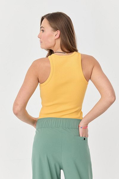 bilcee Women's Dark Yellow Cotton Flexible All-Season Fitness Athlete Undershirt 0147
