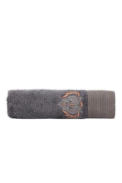 Ecocotton Alicia Bath Towel 100% Organic Cotton Embroidered Anthracite 80x150 Cm