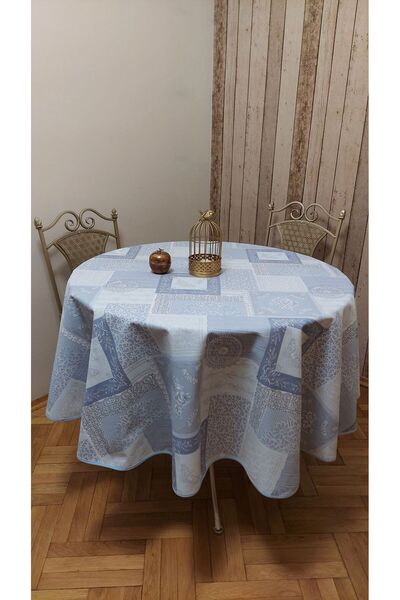 gonk Round, Country Patterned, Duck (Liquid Pusher, Stain Proof) Fabric, Tablecloth