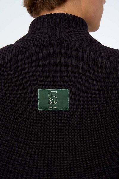Socrates S Logo Zippered Knitwear - Black