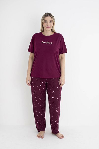 Estiva 25152 Set de pijamale cu mânecă scurtă pentru femei, mărime supradimensionată