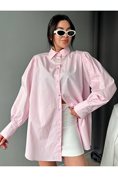 My Blog Pembe %100 Pamuk Gömlek - 102135