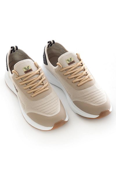 bilcee Men's Cream Airy-One Knitted Casual Sneakers 8757