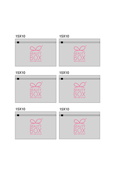 Beauty Box 6 Adet 15CMX10CM Şık Organizer Kilitli Saklama Taşıma Poşet Seti M...