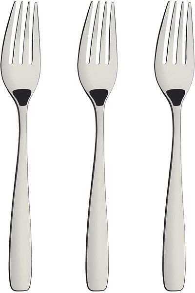 TRAMONTINA Since 1911, Made In Brazil - Amazona 3 Pieces Stainless Steel Dessert Forks With High Gloss Finish