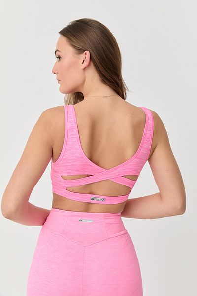 bilcee Γυναικείο αθλητικό σουτιέν Neon Pink Melange Silky Touch Polyamide 9717
