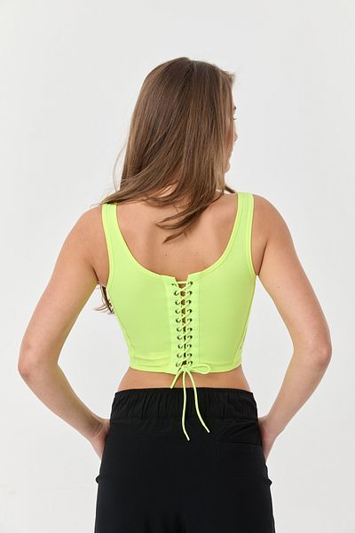 bilcee Women's Phosphor Back Detailed Crop Back String Short Undershirt 0080