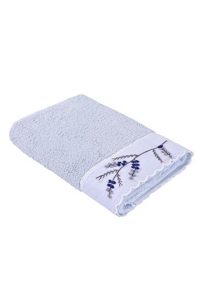 Ecocotton Πετσέτα μπάνιου 100% οργανικό βαμβάκι Κεντημένη κρέμα χεριών 80x150 εκ.