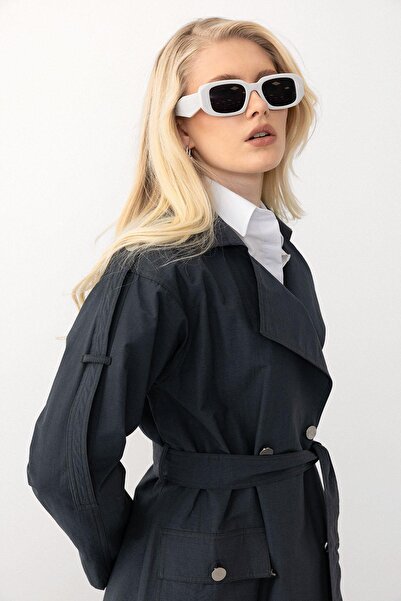 Olcay Oversize Ελαφριά καμπαρντίνα - Επωμίδα Λεπτομέρεια, ANTHRACITE 6710