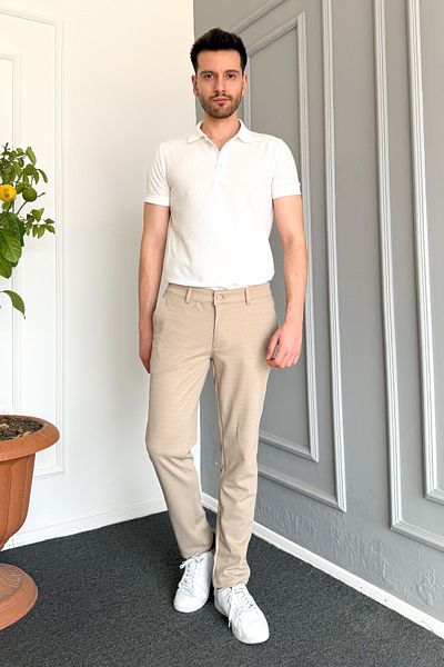 ModaPlaza Ανδρικό παντελόνι Pique Slimfit