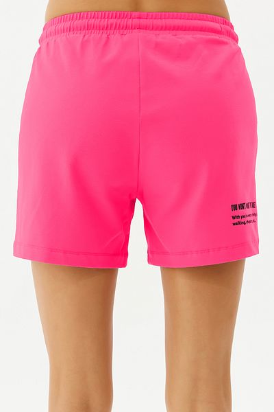 bilcee Pantaloni scurti de zi cu zi și sport pentru femei, 100% bumbac, cu imprimeu fucsia 0102