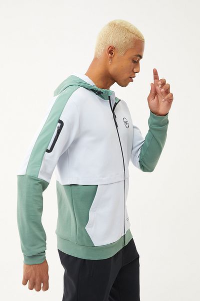 bilcee Men's Green Hooded Lycra Cotton Tracksuit 1525