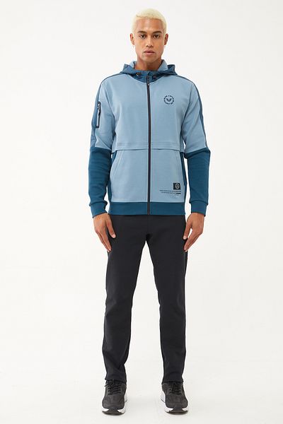 bilcee Men's Blue Hooded Lycra Cotton Tracksuit 1525