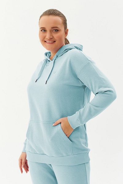 bilcee Hanorac sport drept din bumbac, albastru, cu glugă, buzunar cangur 8785