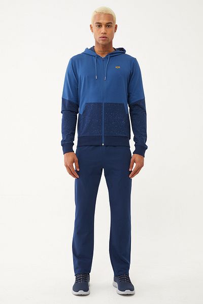 bilcee Men's Navy Blue Hooded Tracksuit Set - Quicktime 7007