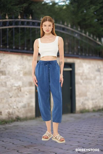 BİRBEYSTORE Unisex Large Size Raw Cloth - Capri Unikal Style 100% Cotton Relaxed