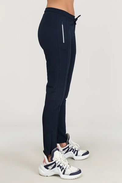 bilcee Γυναικείο αθλητικό παντελόνι Dark Navy Blue CottonPoly με φερμουάρ - 1129