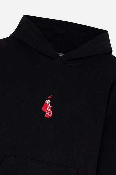 Socrates Dergi Боксови ръкавици SuperSoft Pocket Hoodie - Черни
